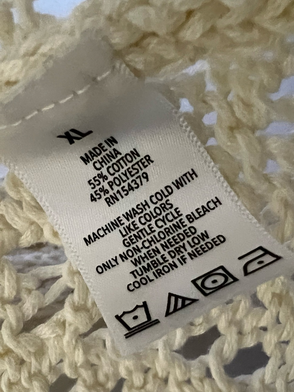 Aeropostale Cream Openwork Crochet Pullover Knit Sweater Boho Beachy Festival - Picture 14 of 14